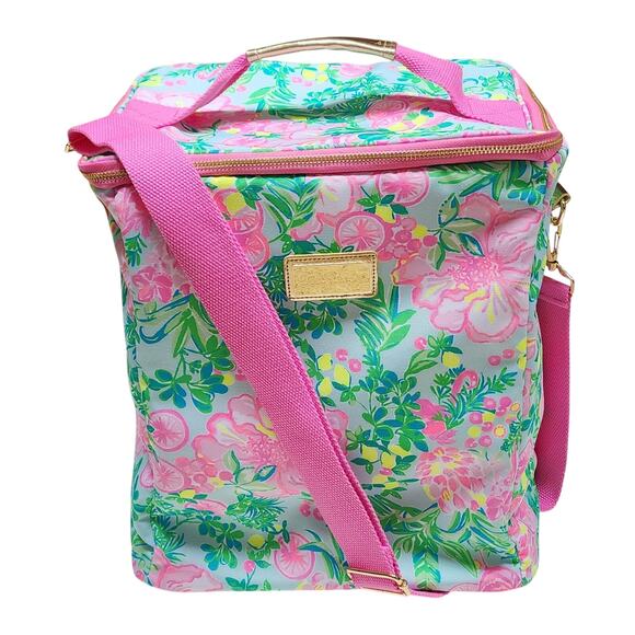 NWT Lilly Pulitzer Fruity Flamingo Insulated Wine Carrier - Picture 1 of 11